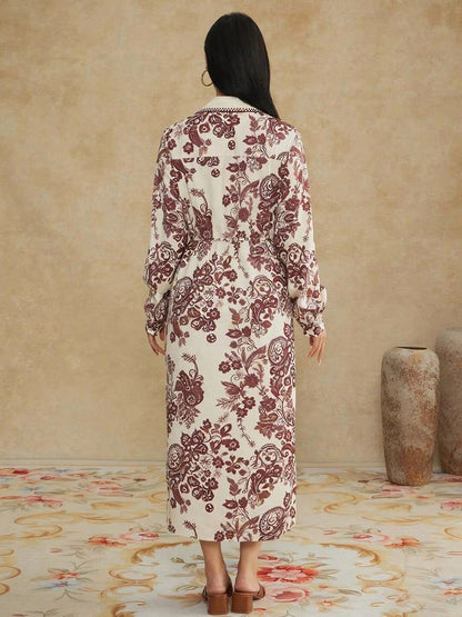 Floral Print Shirt Maxi Dress