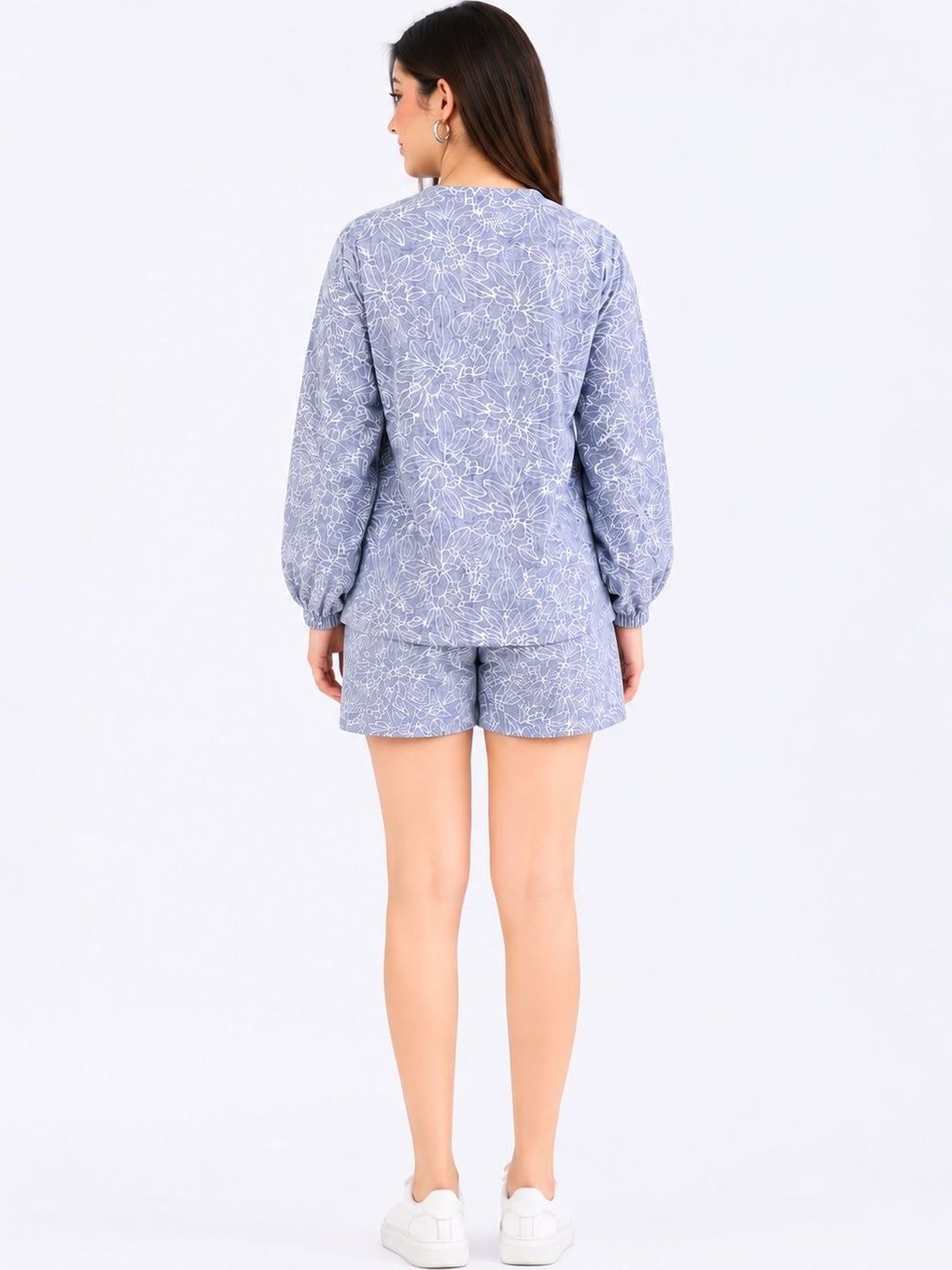 Floral Cotton Printed Top with Shorts