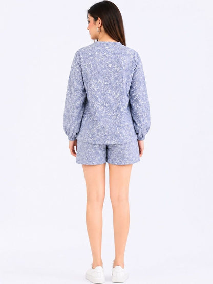 Floral Cotton Printed Top with Shorts