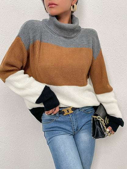 Women's Grey Colourblocked Pullover Blend Printed