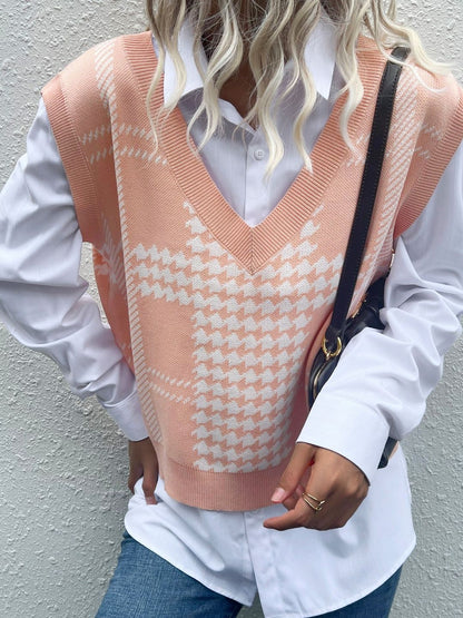 Women's Nowi Women Checked Printed Sweater Vest