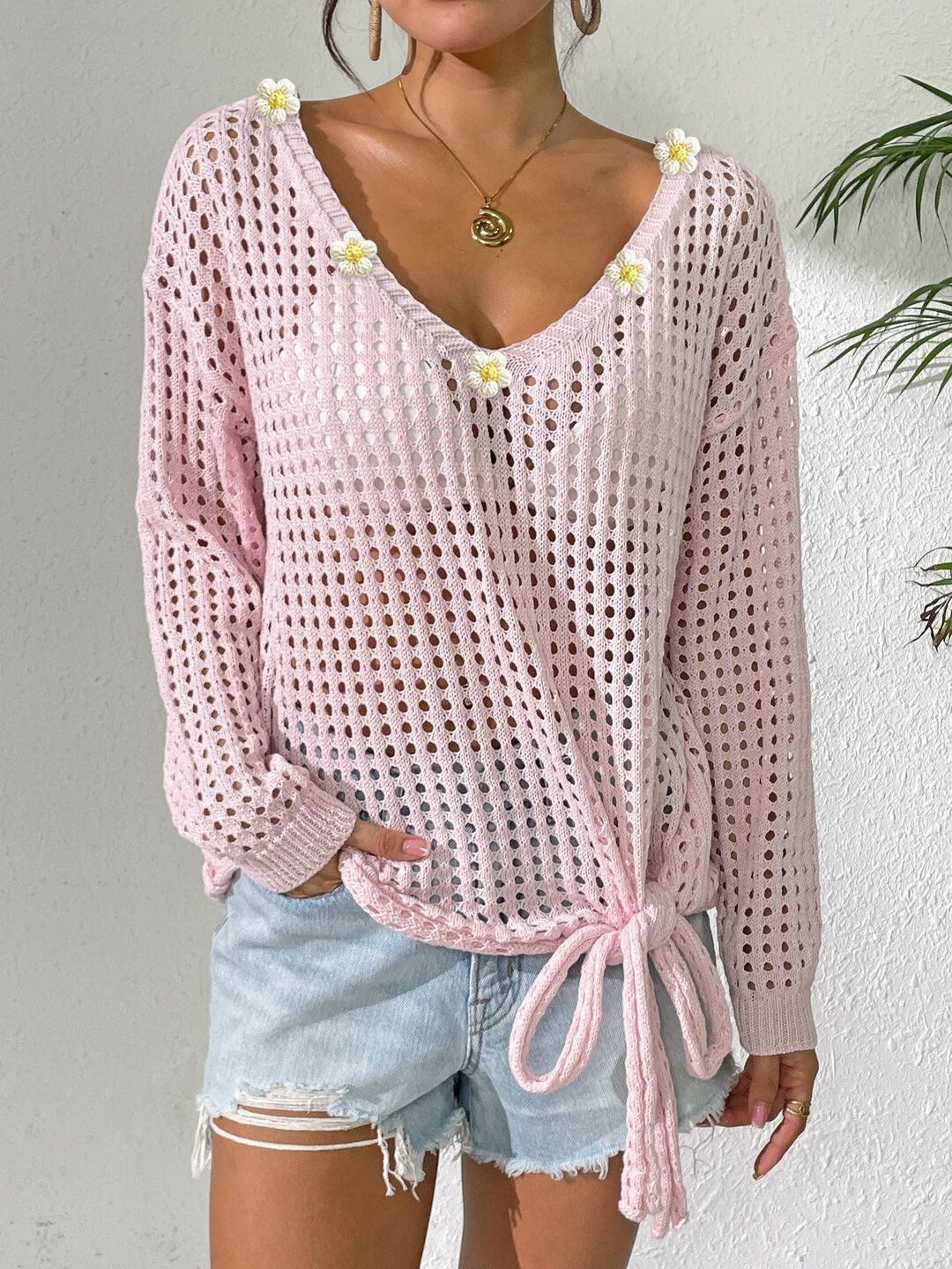 Women Pullover with Applique Detail