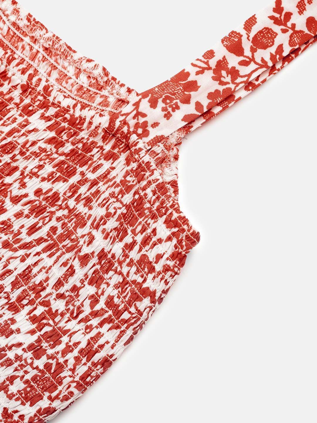 Floral Print A-Line Midi Dress