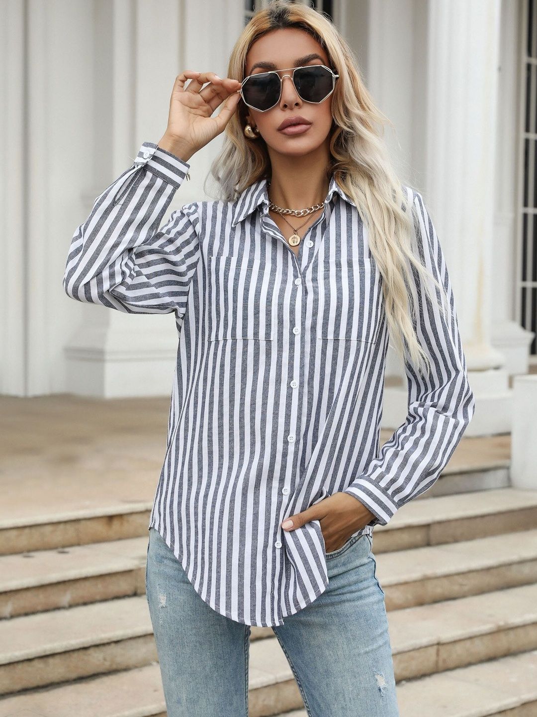 Women Striped Casual Shirt
