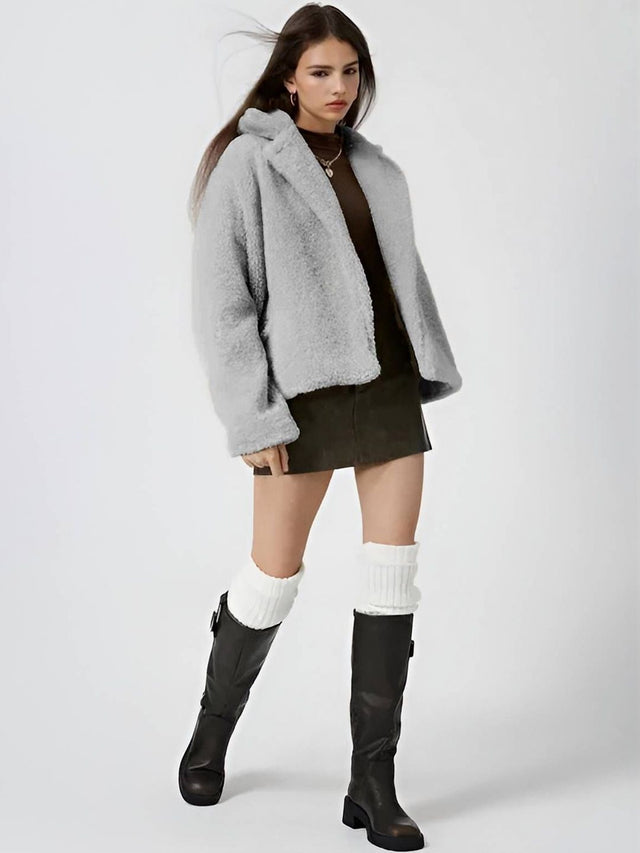 Lightweight Puffer Jacket in Grey - Nowi Korean Fashion