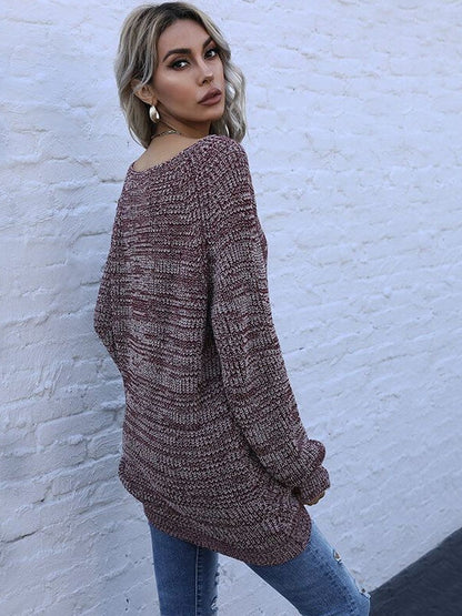 Women's Maroon Speckled Pullover