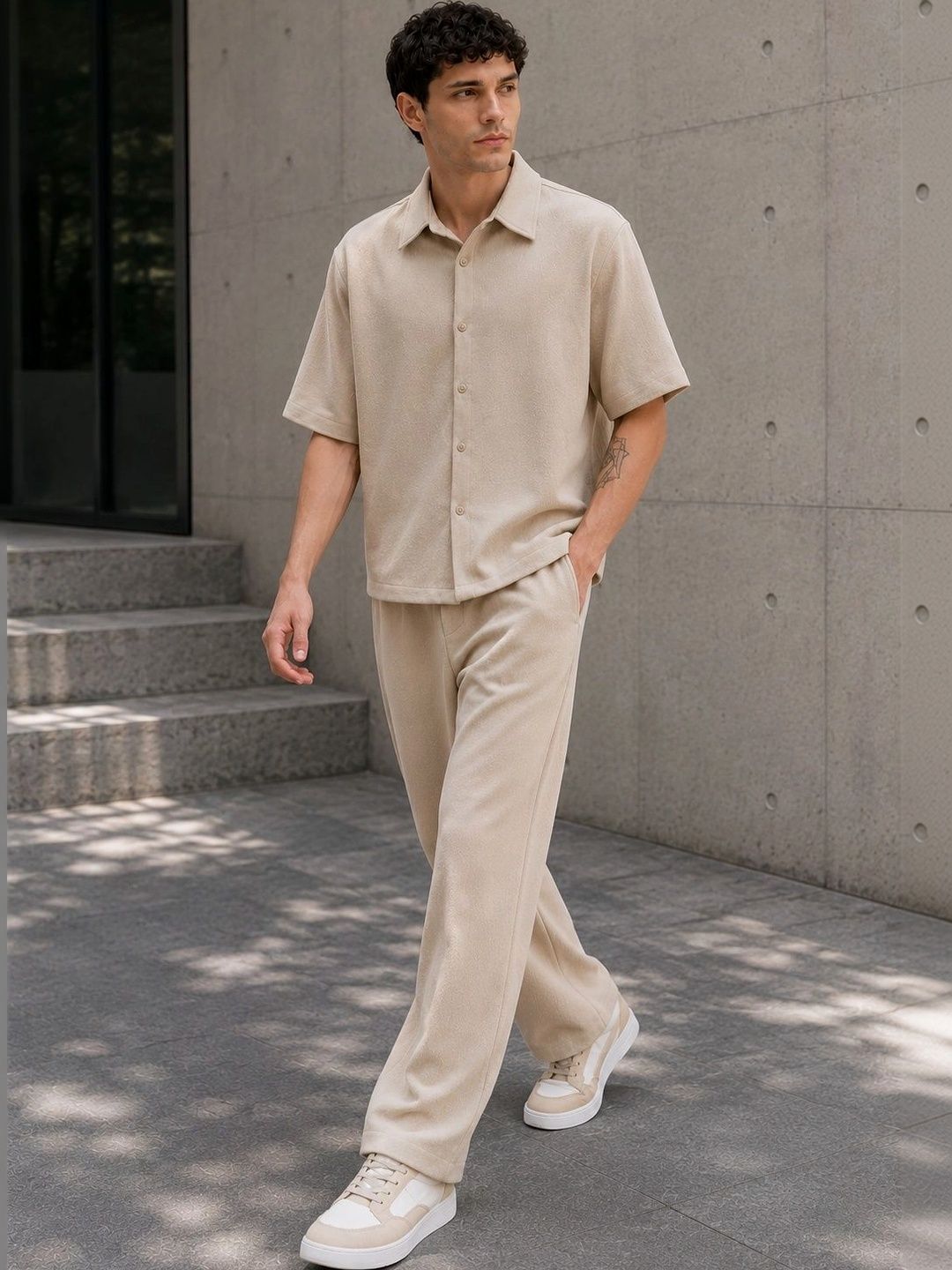 Solid Shirt with Trousers