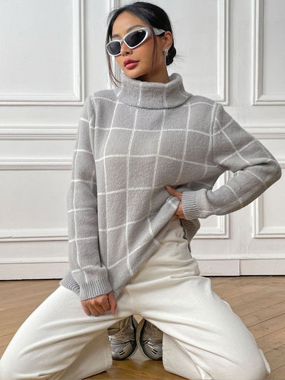Women Checked Pullover