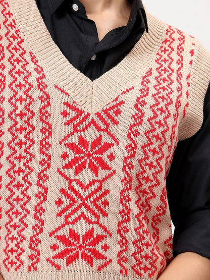 Women Fair Isle Woollen Sweater Vest