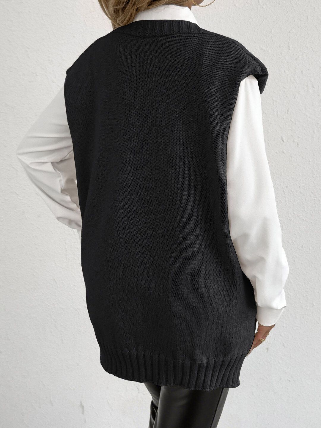 Women Sweater Vest with Embellished Detail