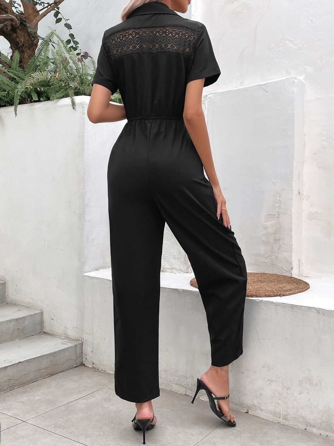 Basic Jumpsuit with Embellished