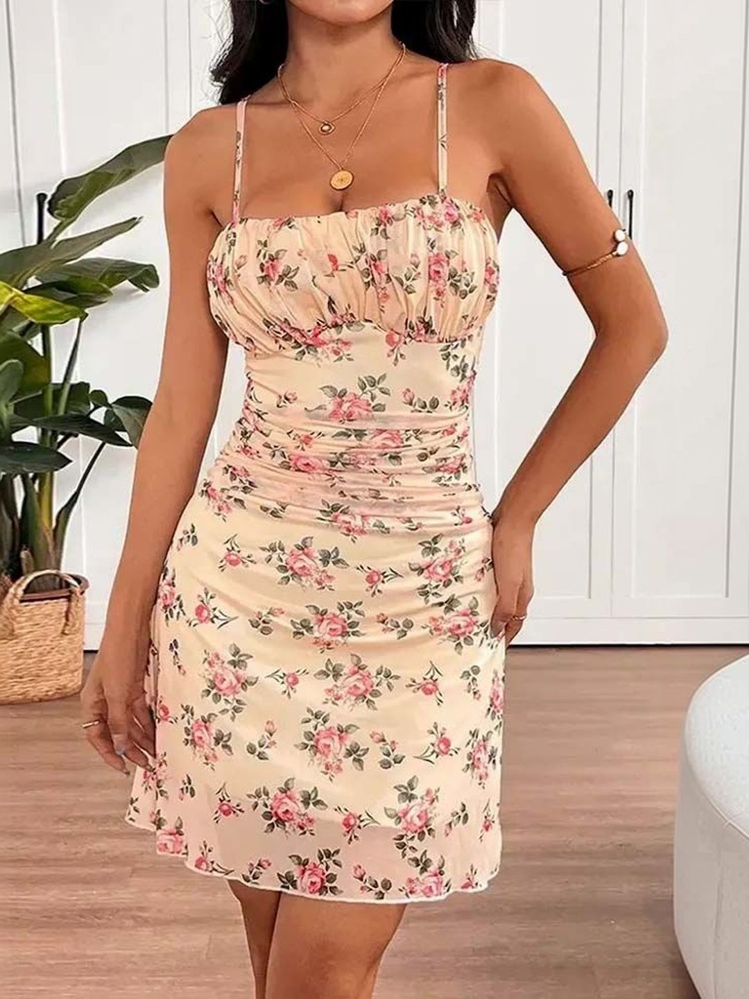 Floral Print Bodycon Mini Dress