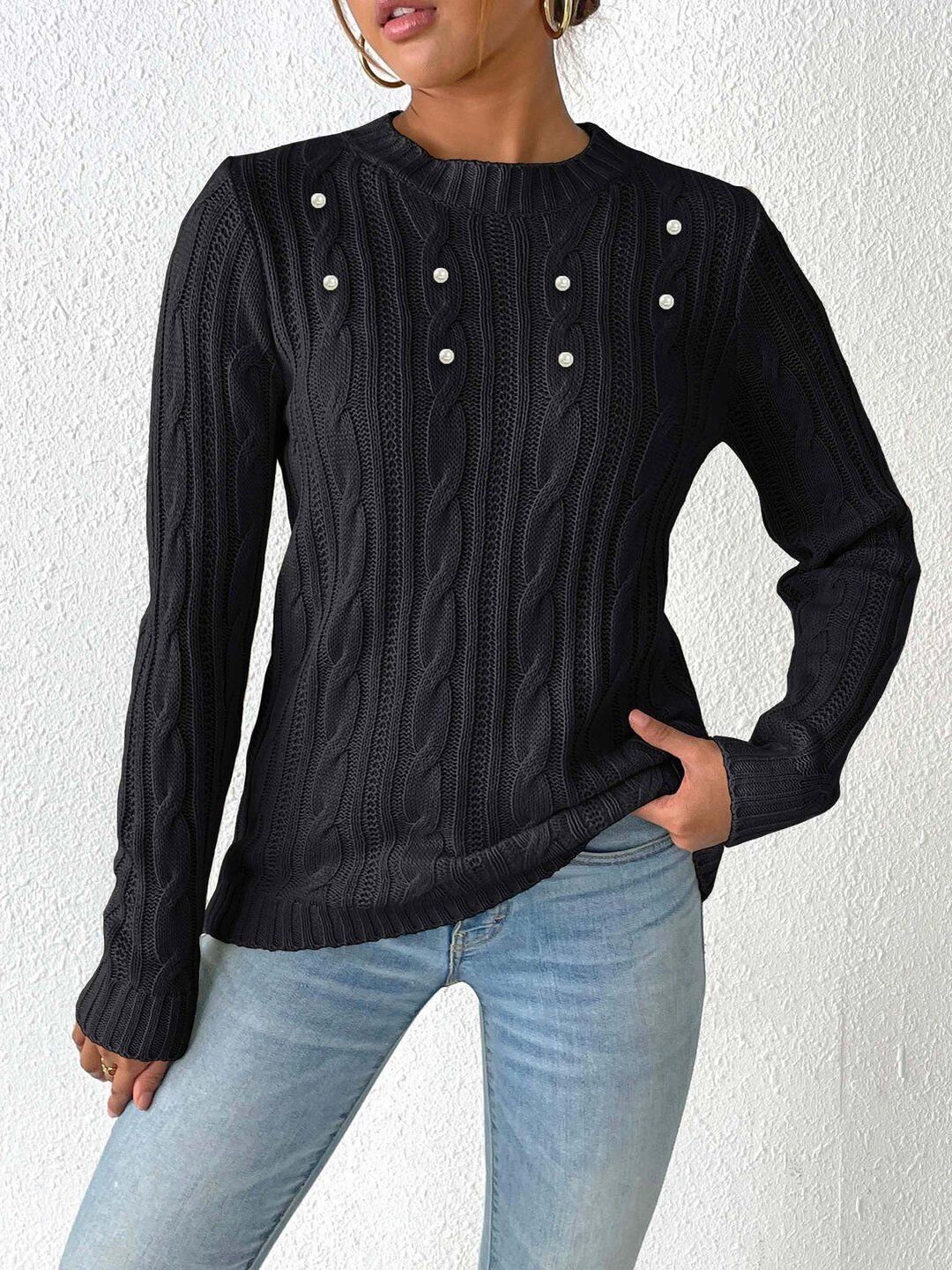 Women Cable Knit Pullover