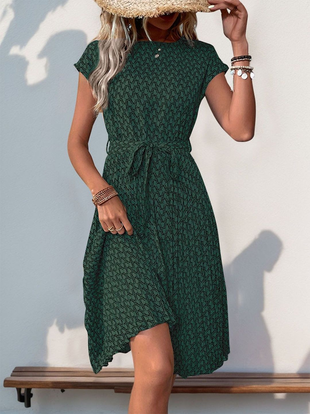 Print A-Line Dress