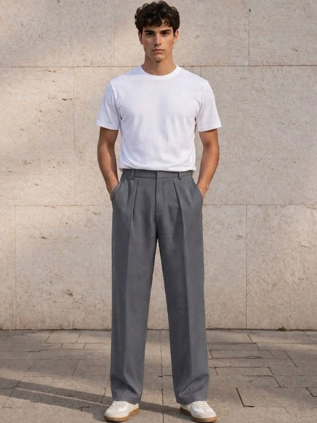 Men Pleated Trousers