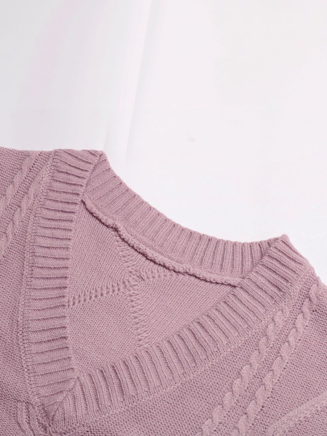 Women's Purple Cable Knit Sweater Vest