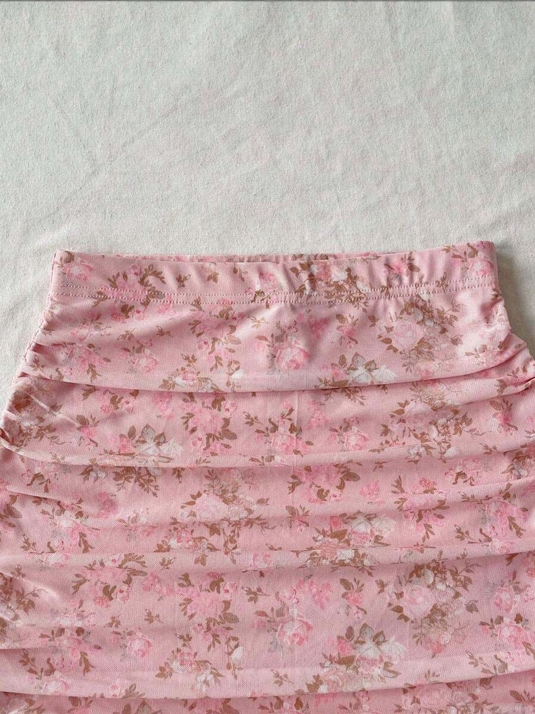 Romantic Florals Printed Top with Skirt