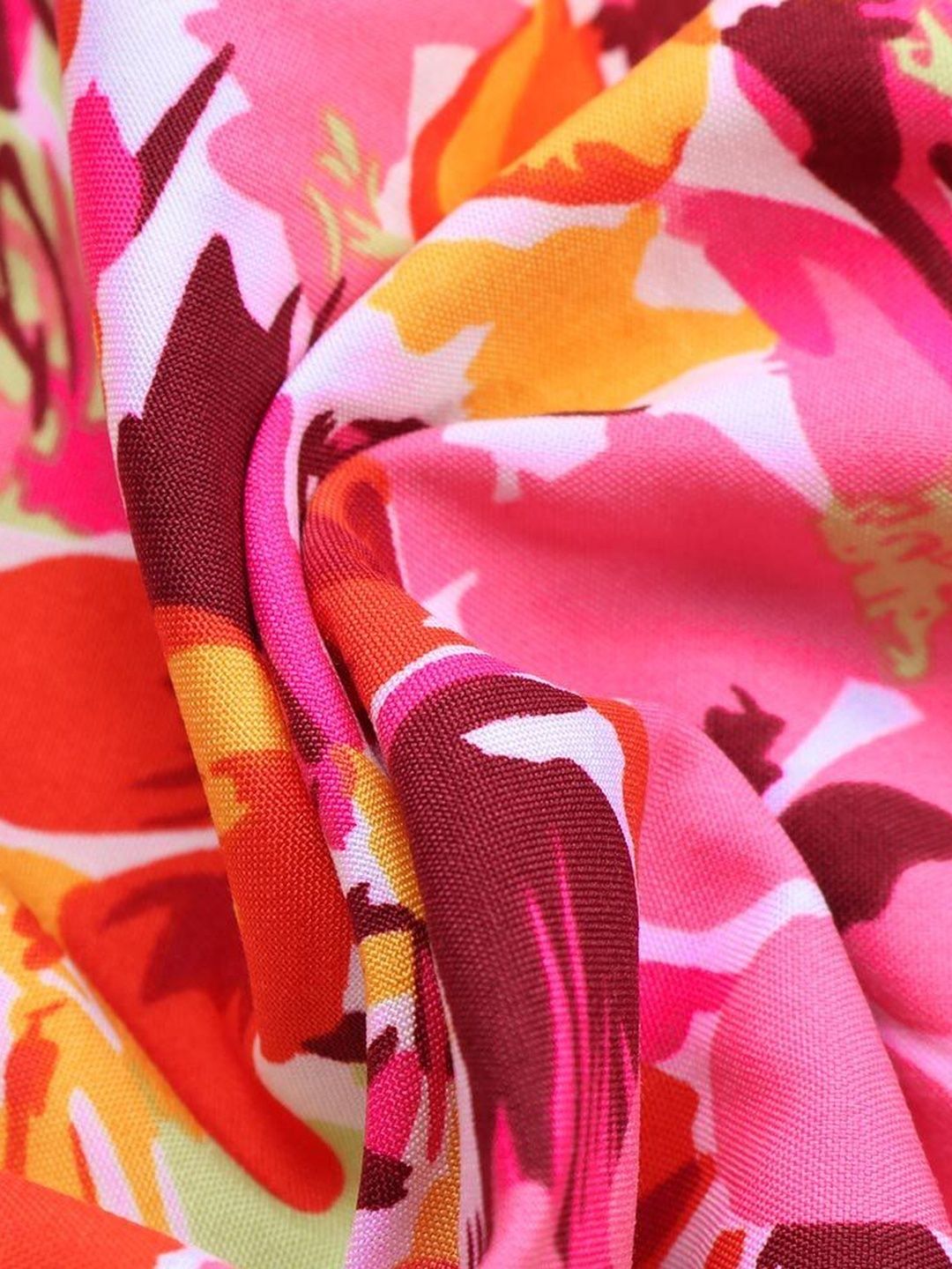 Women's Pink Floral Print Fit & Flare Dress Blend