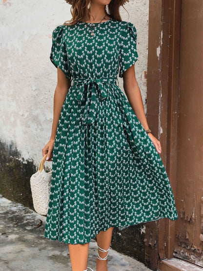 Print Fit & Flare Midi Dress
