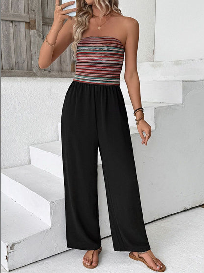 Strapless Printed Basic Jumpsuit