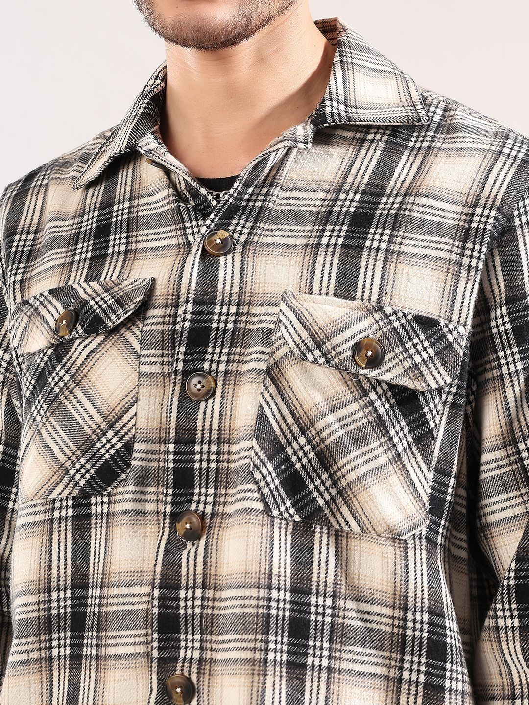 NOWI Men Tartan Checks Checked Casual Shirt