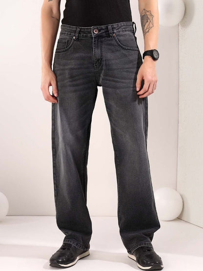 Men Straight Fit Mid-Rise Light Fade Jeans