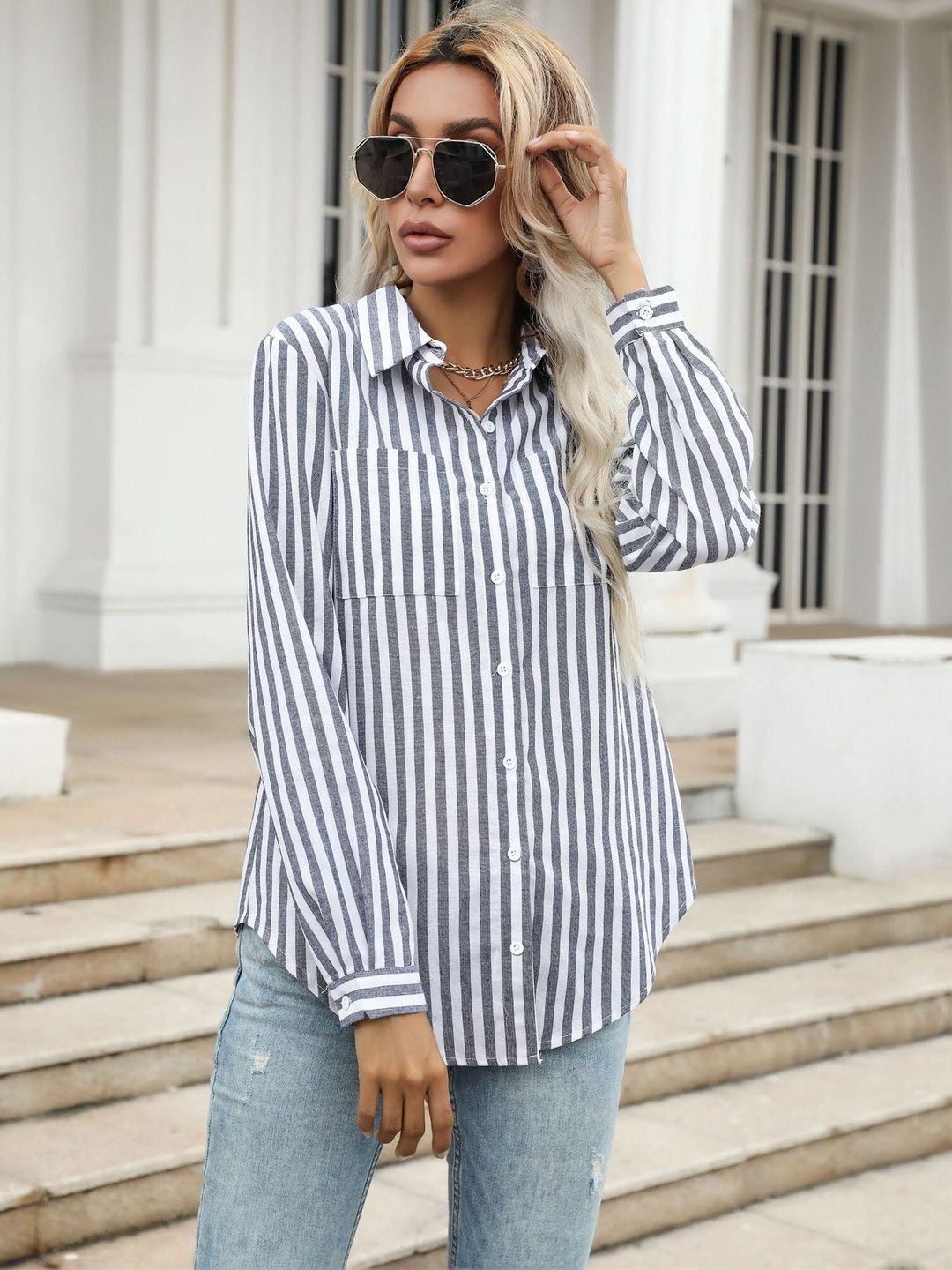 Women Striped Casual Shirt
