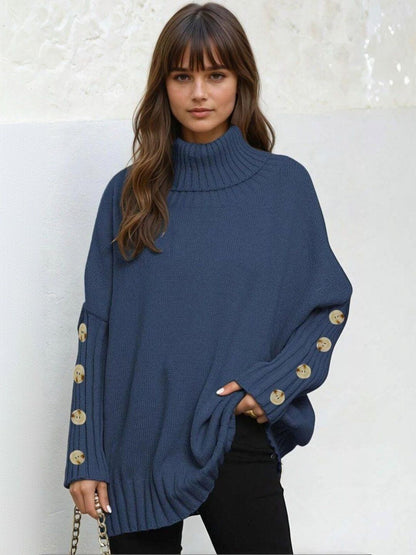 Pullover in Blue acrylic - Nowi Korean Fashion