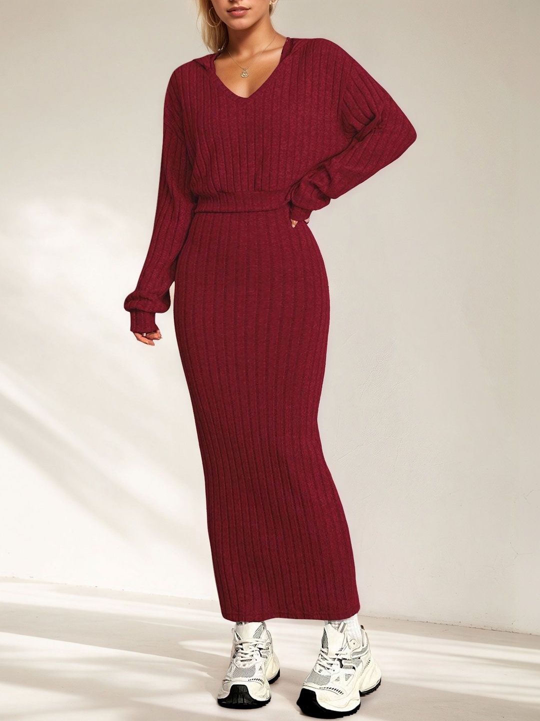 NOWI V-Neck Sweatshirt & Skirt Co-Ords