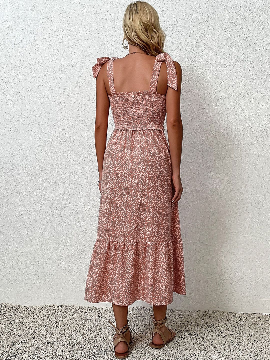 Floral Print A-Line Midi Dress
