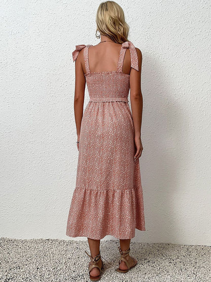 Floral Print A-Line Midi Dress