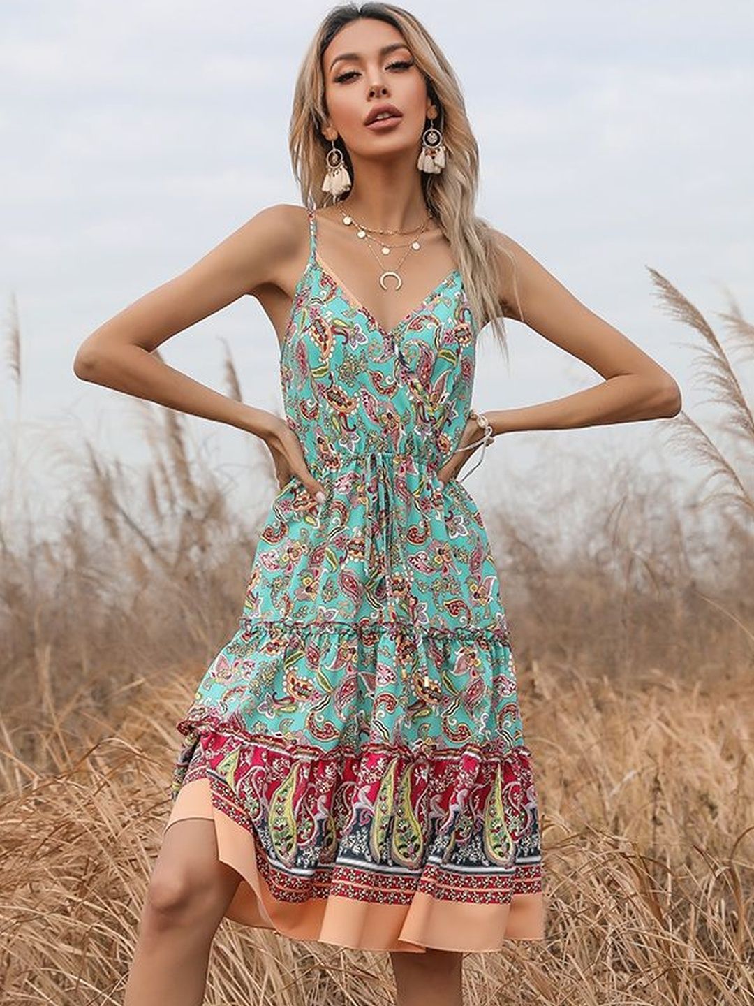 Print A-Line Dress