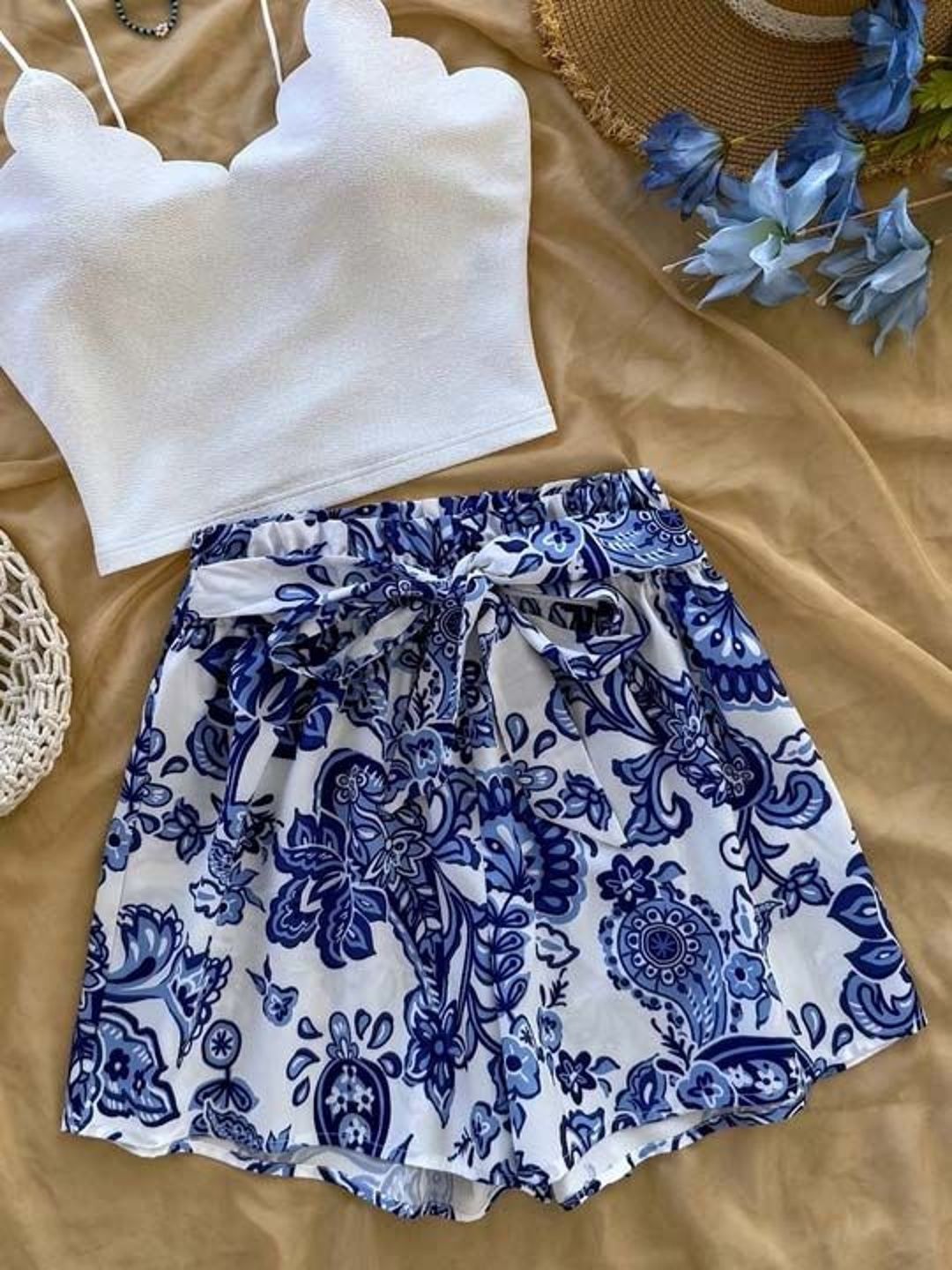 Bohemian Solid Top with Shorts