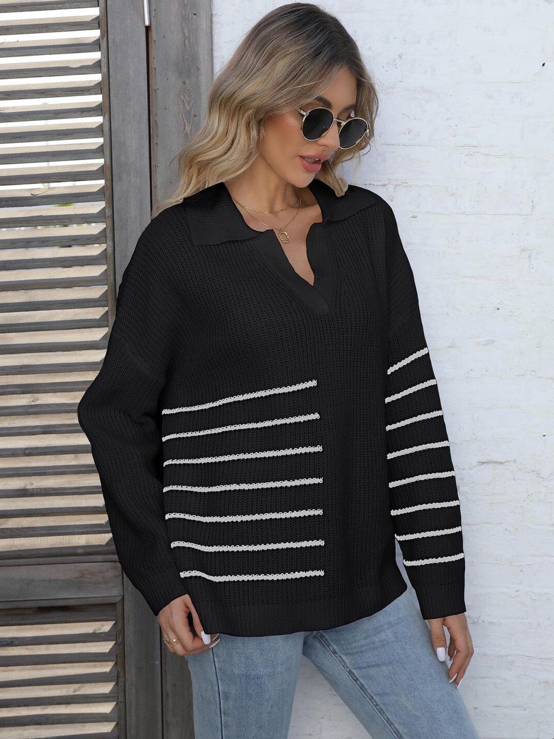 Women Striped Pullover
