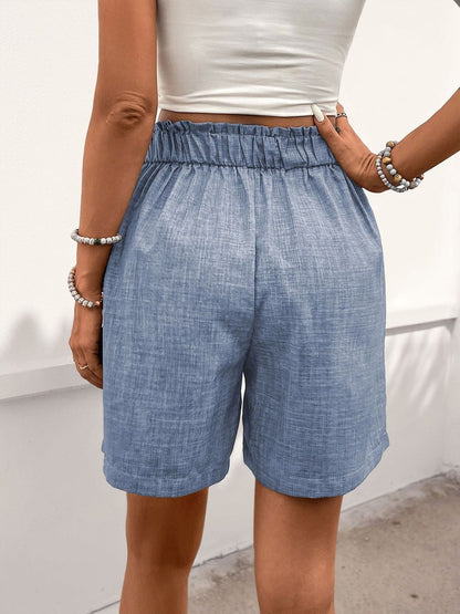 Women High-Rise Linen Fashion Shorts