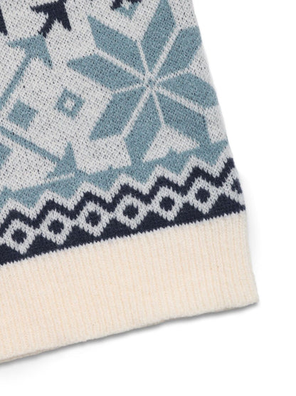 Women's White Printed Pullover Blend Regular Fit