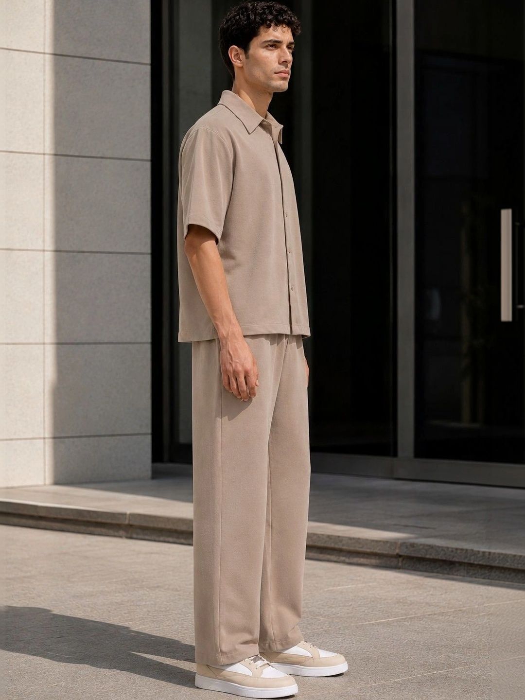 Solid Shirt with Trousers