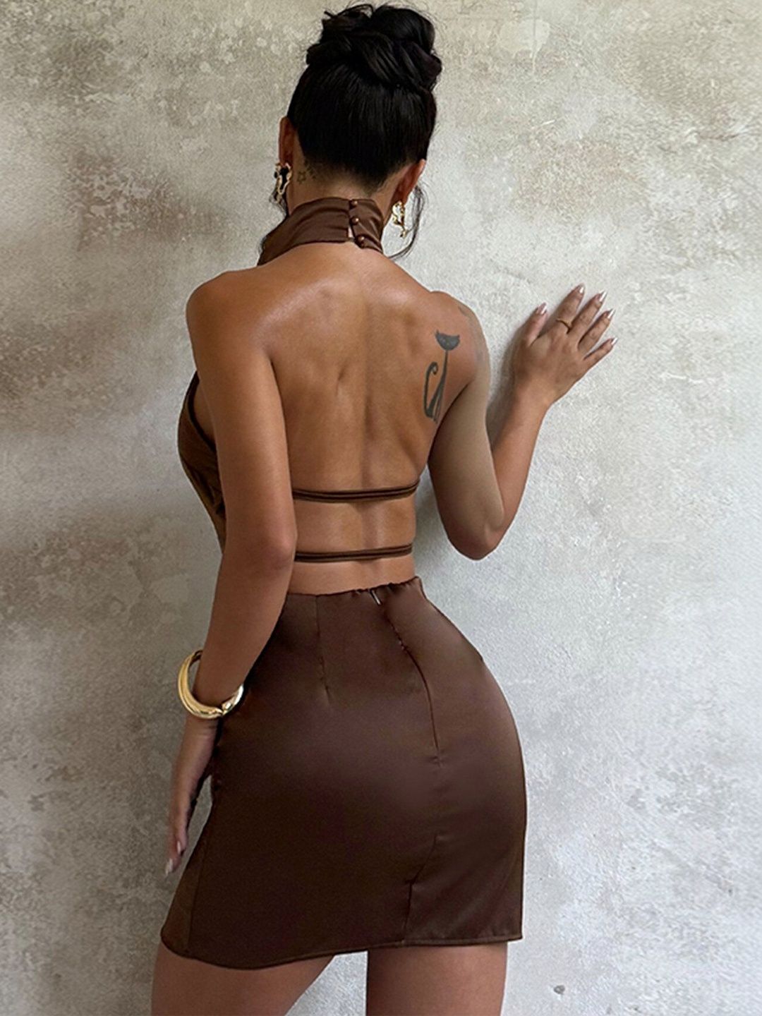 Cowl Neck Bodycon Mini Dress