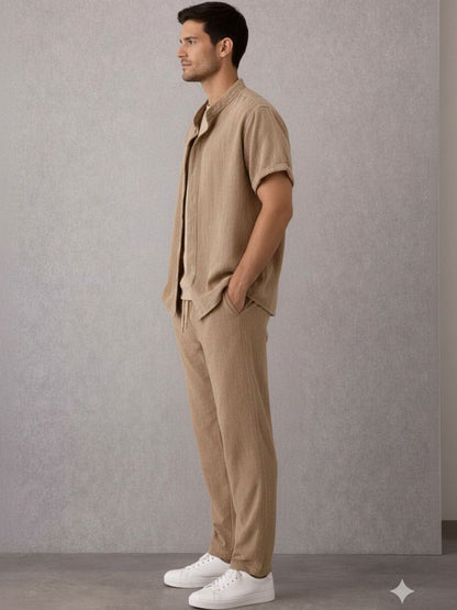 Shirt Collar Shirt With Trousers Co-Ords