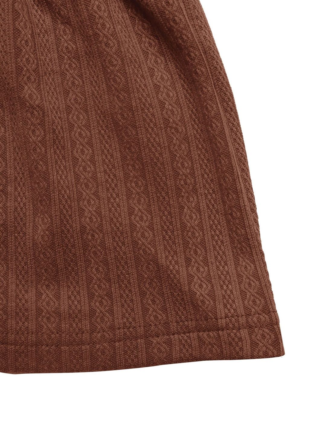 Women's Brown Fit & Flare Dress Blend Printed