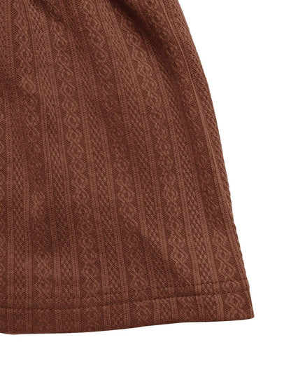 Women's Brown Fit & Flare Dress Blend Printed