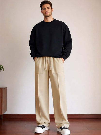 Men Wrinkle Free Pleated Trousers