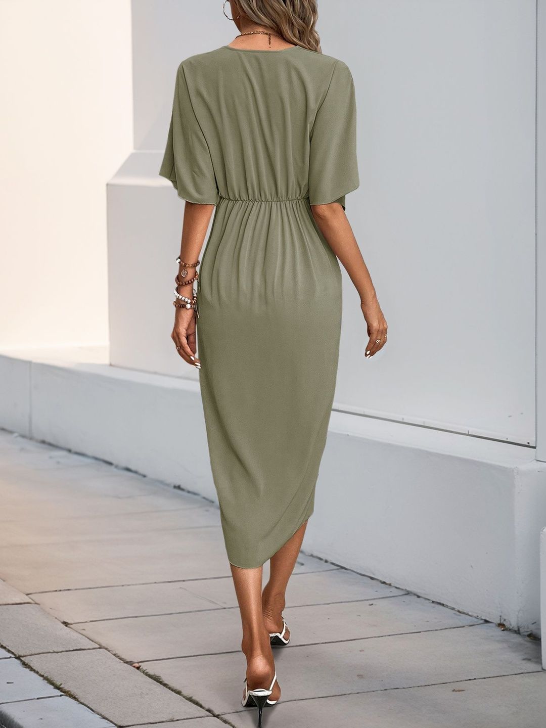 Kimono Sleeve Midi Dress