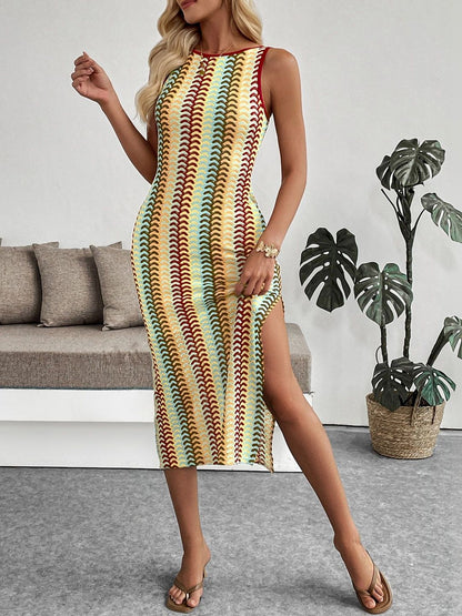 Print Bodycon Midi Dress