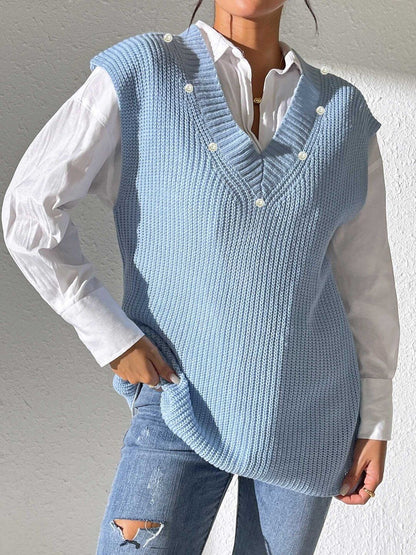 Women Ribbed Sweater Vest