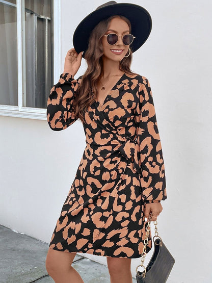 Women's Black Animal Print Dress