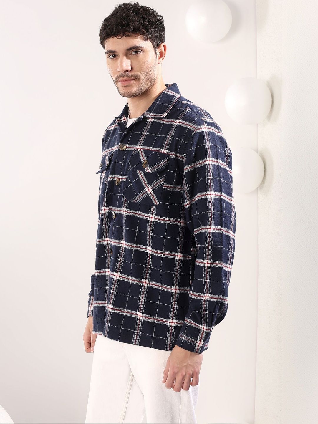 Men Tartan Checks Checked Casual Shirt