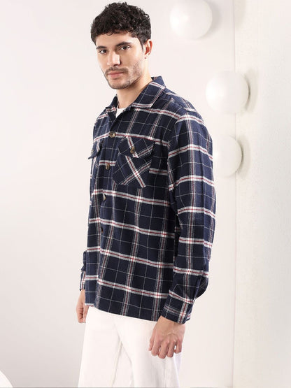 Men Tartan Checks Checked Casual Shirt
