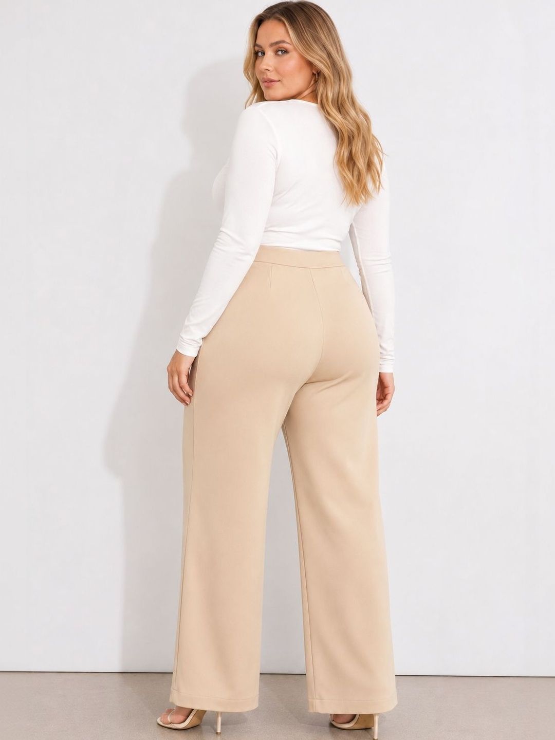 Women Relaxed Straight Fit High-Rise Trousers