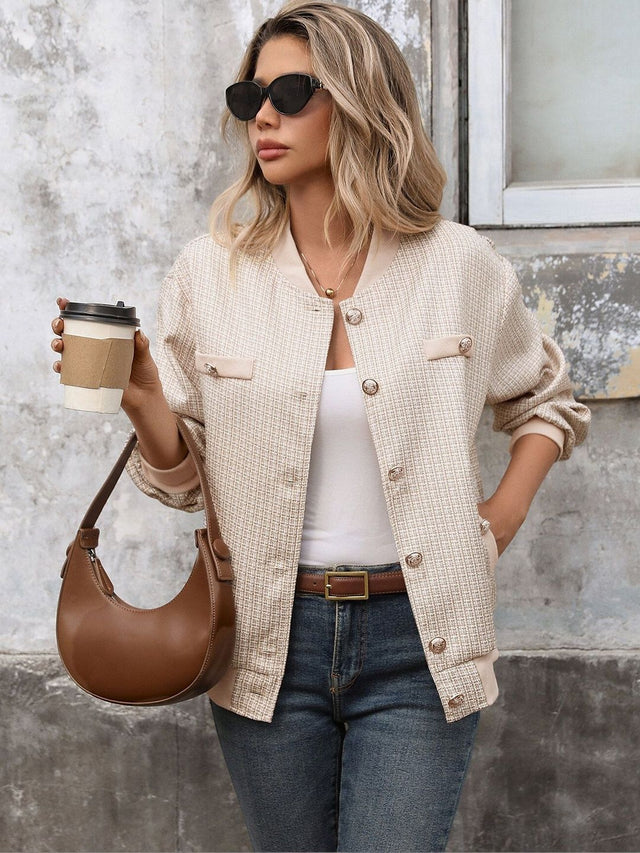 Bomber Jacket Long Sleeve - Nowi Korean Fashion